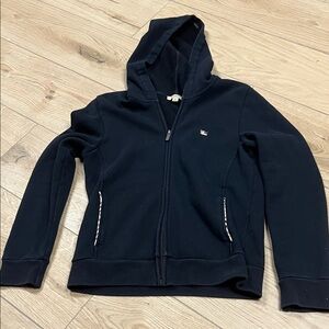 Burberry Black Hooded Zip Sweatshirt with Logo